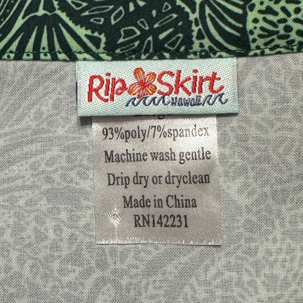 RipSkirt Hawaii Wrap Skirt Tropical Botanical Print Quick Dry Green Length 3 L - Picture 3 of 6